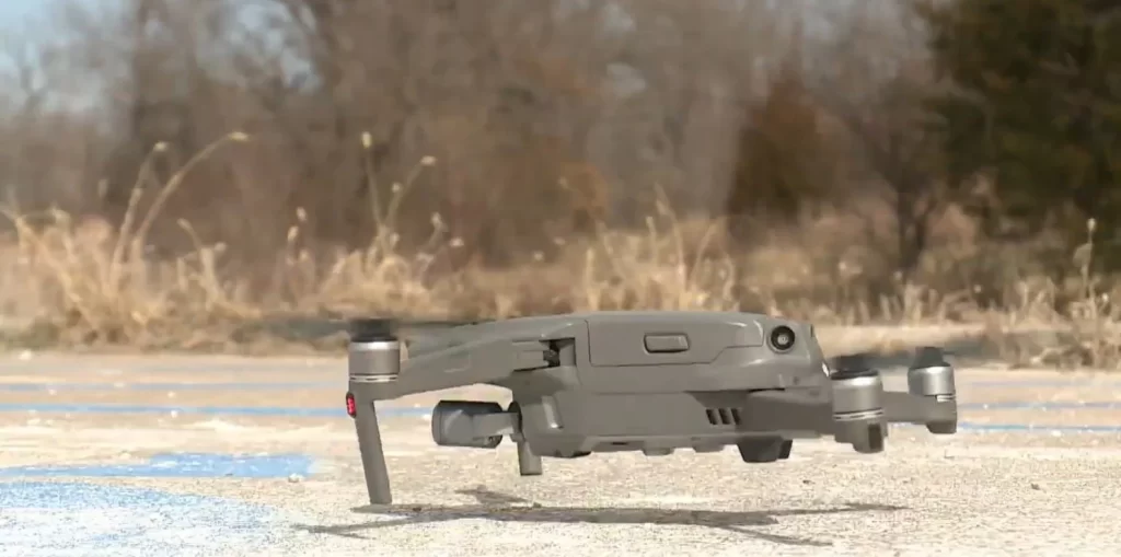 A night vision drone resting on the ground