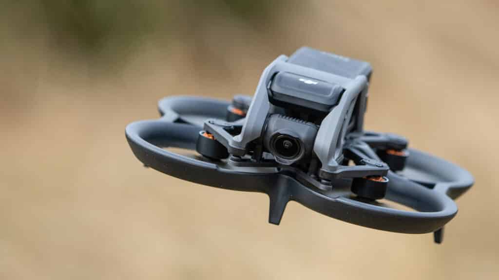 DJI Avata in black color in flight