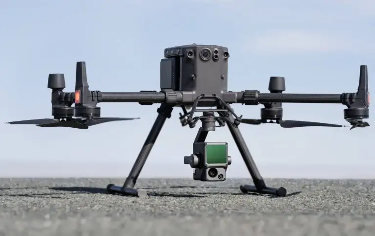 A view of a DJI Lidar drone on a roady surface