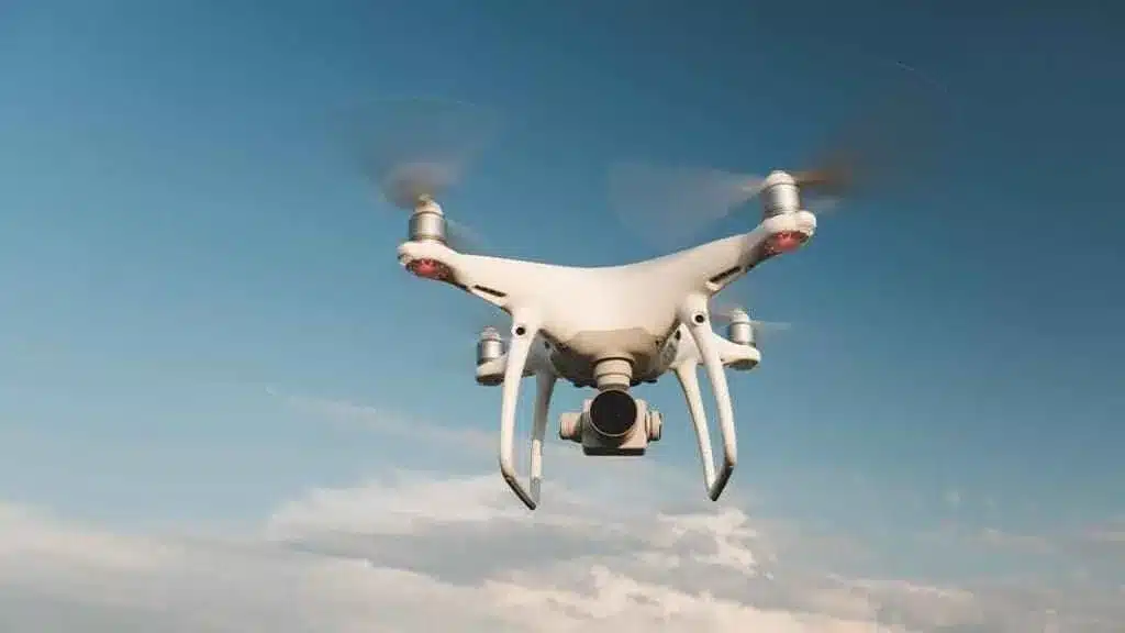 A drone camera is flying high to capture the ariel view