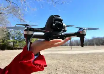 dji fpv drone in a hand