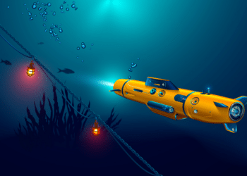 Autonomous underwater drone or robot with camera exploration seabed
