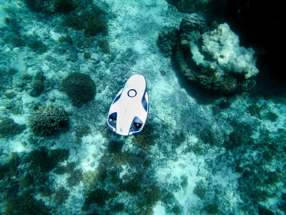 Underwater Hands Free Drone Explore The Seabed 