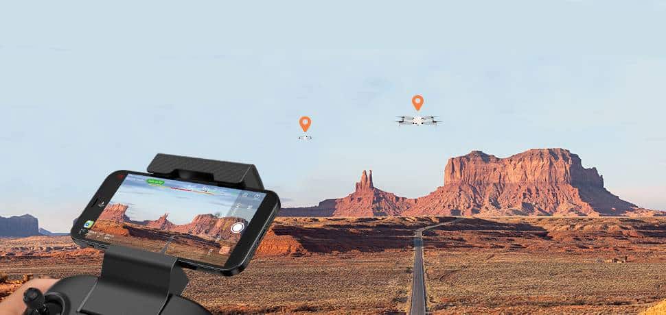 gps system in screen of the drone x